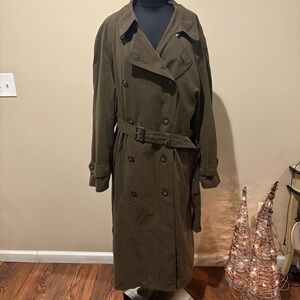 Ralph Lauren men's Trench Coat Belted Long Jacket Wool Liner size 44L